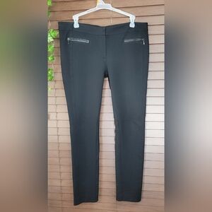 Paige Skinny Low Rise Zippered Pockets Women's Black Ponte Pants Size 30